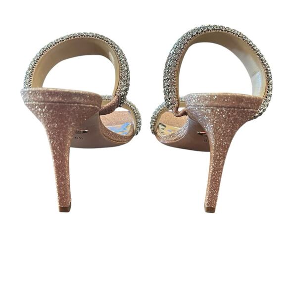Badgley Mischka Sade Jeweled Double-Band Stiletto Heels Blush Gold NEW Size 6.5 - Picture 5 of 10